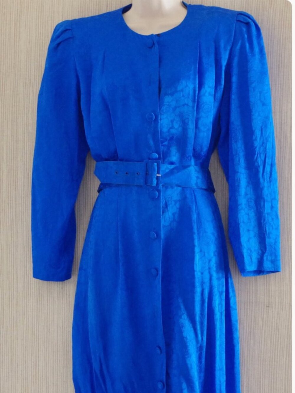 Spenser Jeremy Royal Blue Long Sleeve Button-Front Dress size 12